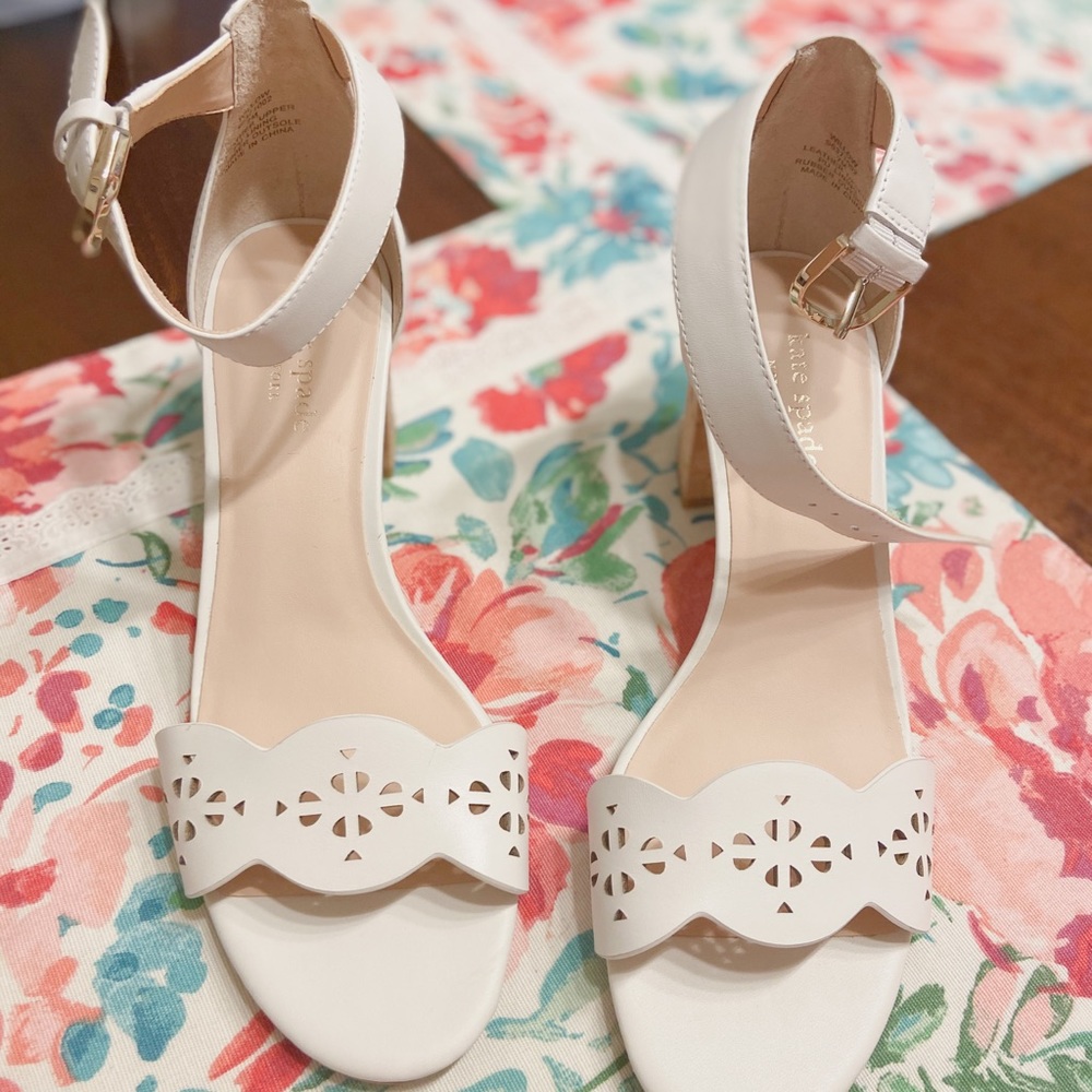 NEW! Kate Spade white leather sandals